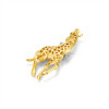 RichandRare-ARTISAN-KARAT GOLD, ONYX AND DIAMOND 'GIRAFFE WITH ROSE' BROOCH